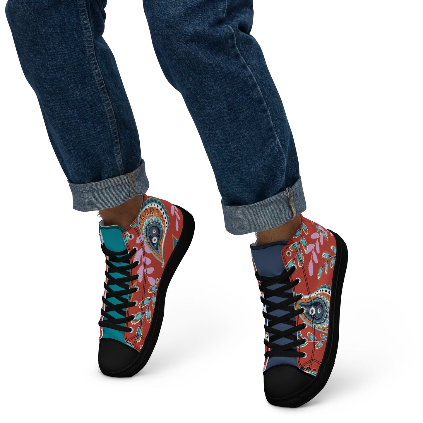 Men’s high top Paisley shoes