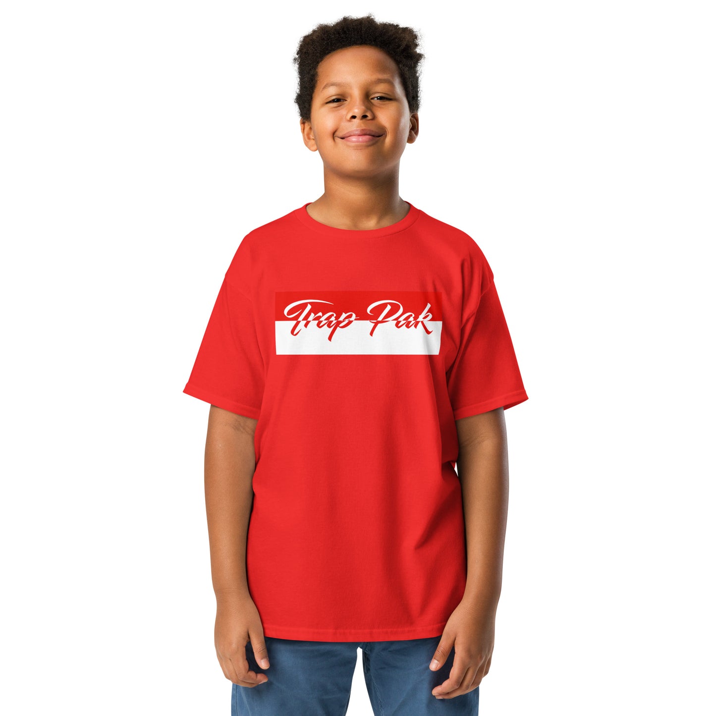 Split signature tee red/white (Y)